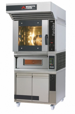 FORNO VENTILATO ELETTRICO A CONTROLLO ELETTRONICO CON CELLA DI LIEVITAZIONE  CON UMIDIFICATORE + KIT PER SOVRAPPOSIZIONE SERIE F MODELLO 50E+ PM 60.60.  DISPONIBILE ANCHE SENZA CELLA DI LIEVITAZIONE